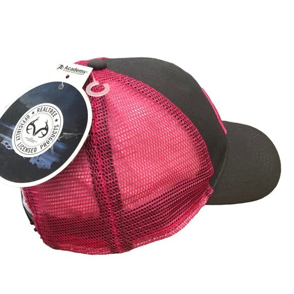 NWT Realtree Women's Truckers Hat Pink and Gray Mesh Snap Back Antler Logo New - Picture 4 of 8